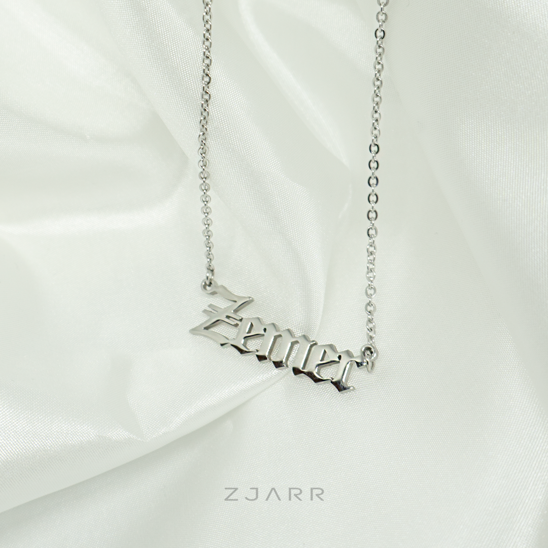 'Zemer' Albanian Silver Stainless Steel Necklace